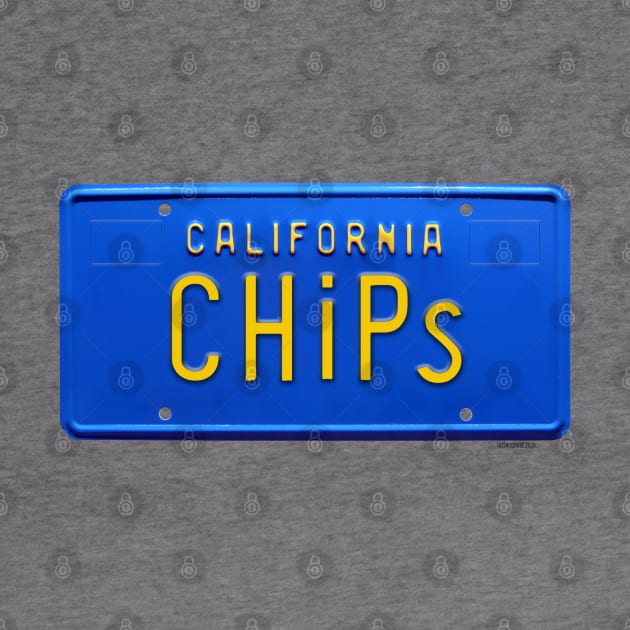 CHiPs California 1970s Blue License Plate by hotroddude